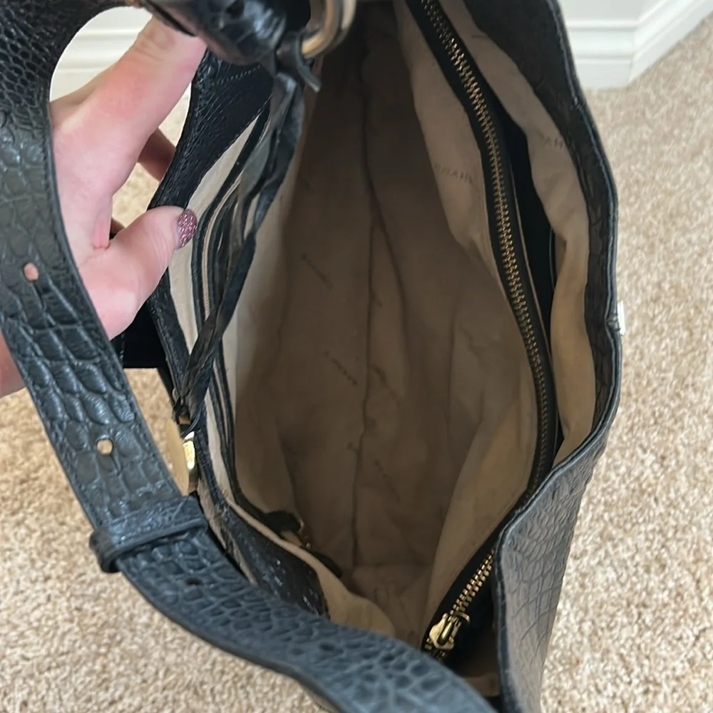 Brahmin Maggie Hobo Purse - Black Croc
